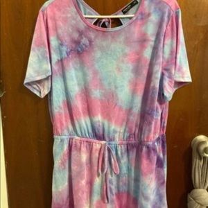 SHEIN Plus size tie dye romper